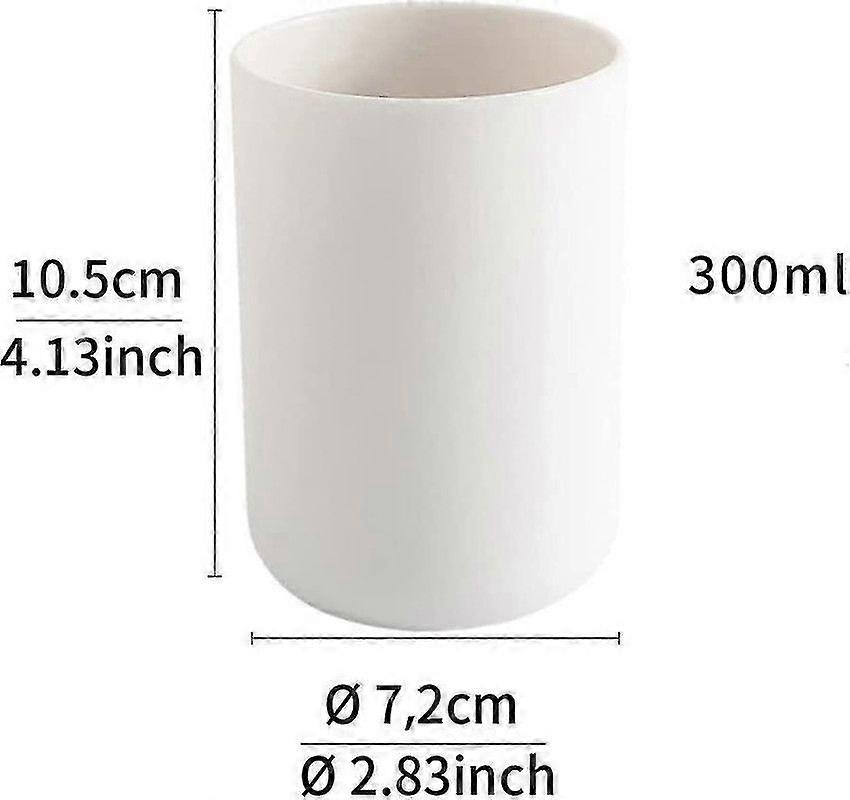 2 stuks tandenbekers, badkamer tandenborstel houder, mok, plastic beker 300ml (wit en wit)