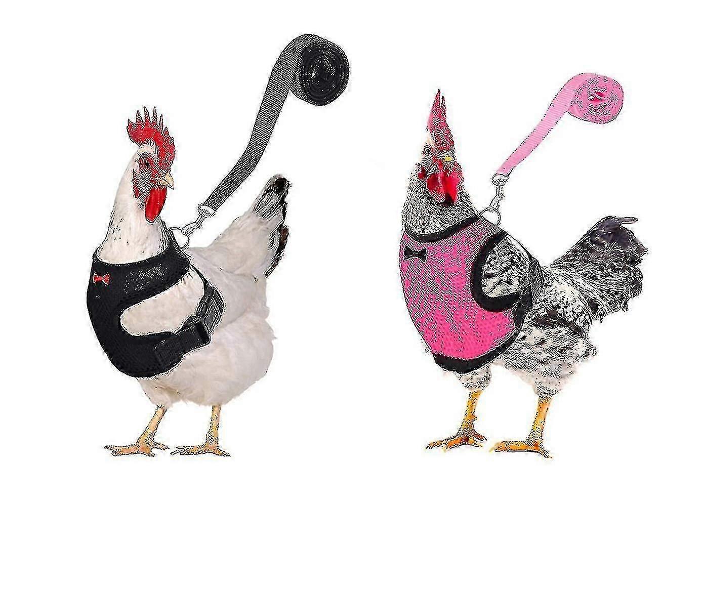 2pcs Chicken Harness And Leash, Modified Adjustable Breathable Harness Specially Designed For Chicken  Duck Goose Training And Walking, Comfortable Si