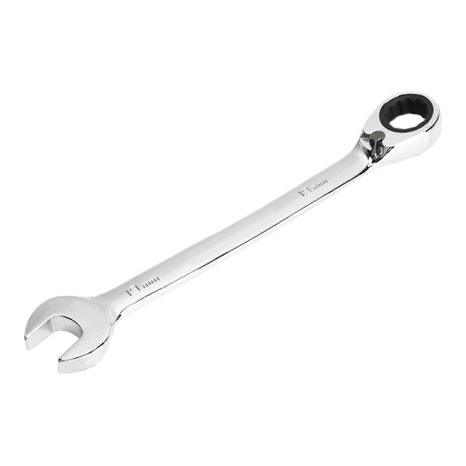 Double Function Ratchet Wrench Reliable Ratcheting Spanner Versatile Combination Wrench Vehicle Maintenance Tool 13/19mm