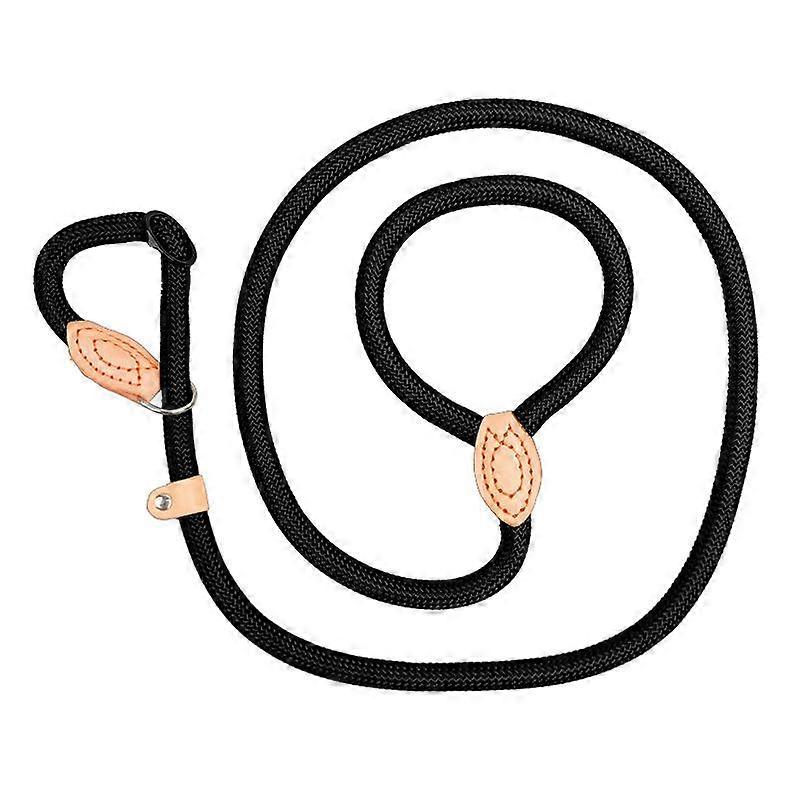 Round rope Durable Dog Belt Nylon Reinforced Leather P chain Adjustable Safety Buckle Training Rope Pet Supplies Handmade