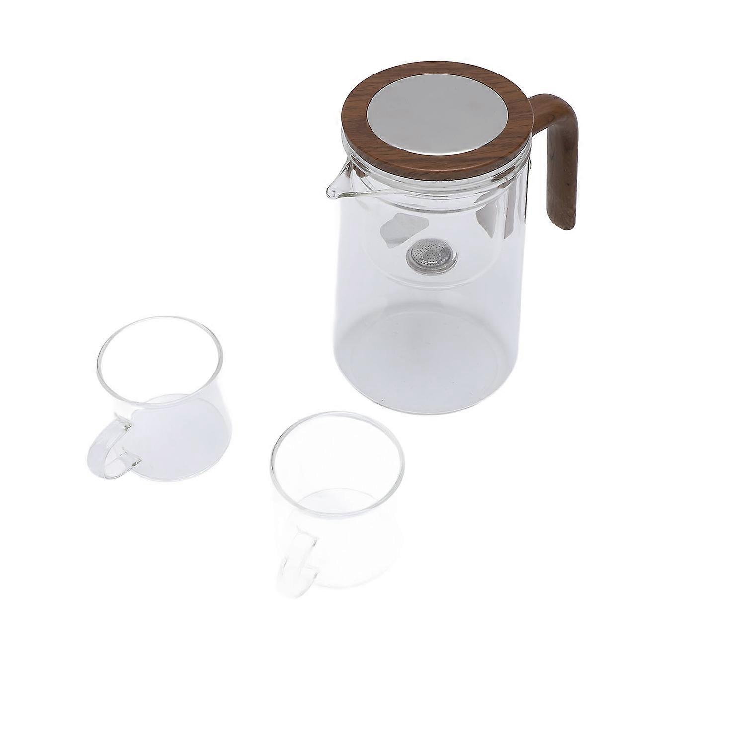 Glass Teapot with Infuser 800ml Heat Resistant Borosilicate Glass Clear One Touch Tea Kettle with An