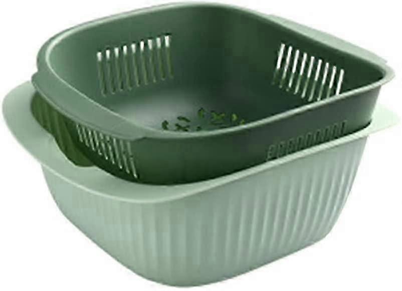 Plastic Double Layer Vegetable Washing Basket Drain Basket