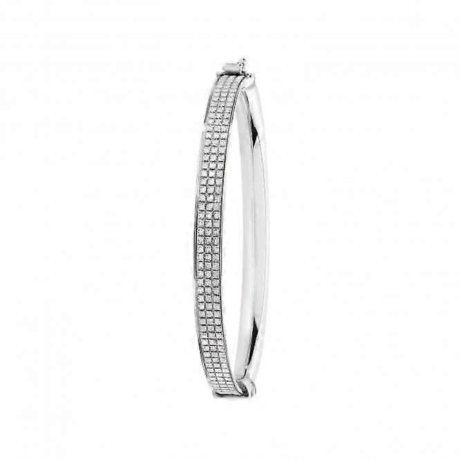 Acotis Silver Babies Oval Moondust Bangle G4387