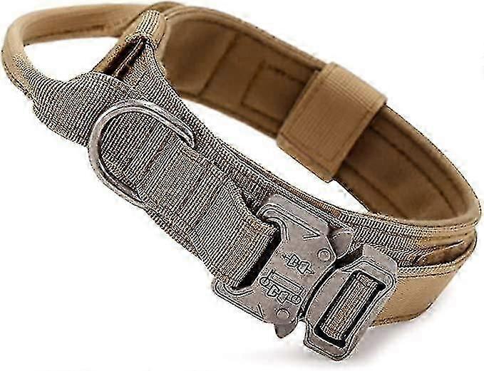Tactical Dog Collar with Control Handle Nylon Military Adjustable Collar, Metal Buckle, Padded for M