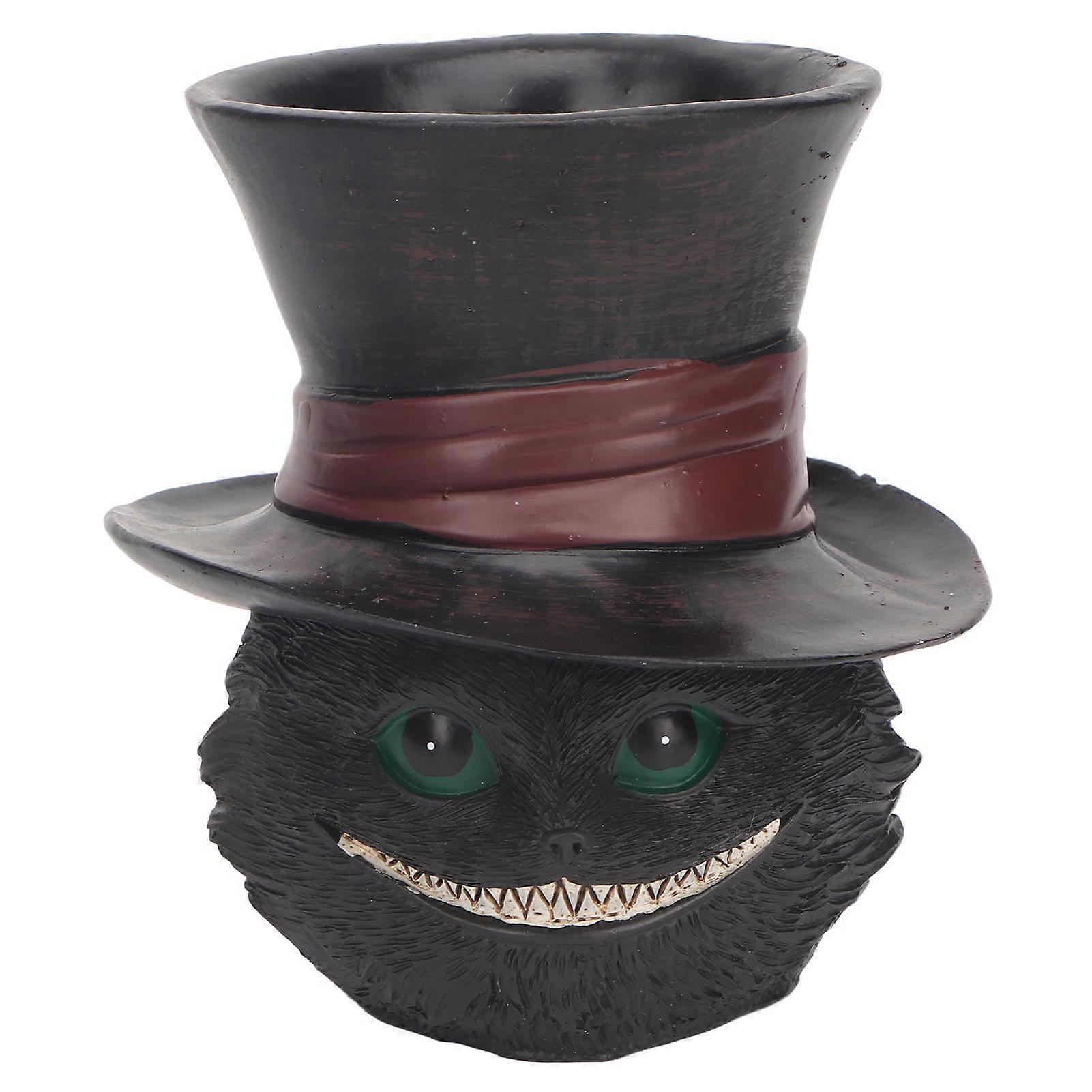 Flower Cat Style Bottom Drainage Hole 9x9.5x10.5cm Resin Material Decorative Practical Desktop Cactus Pot for Decoration