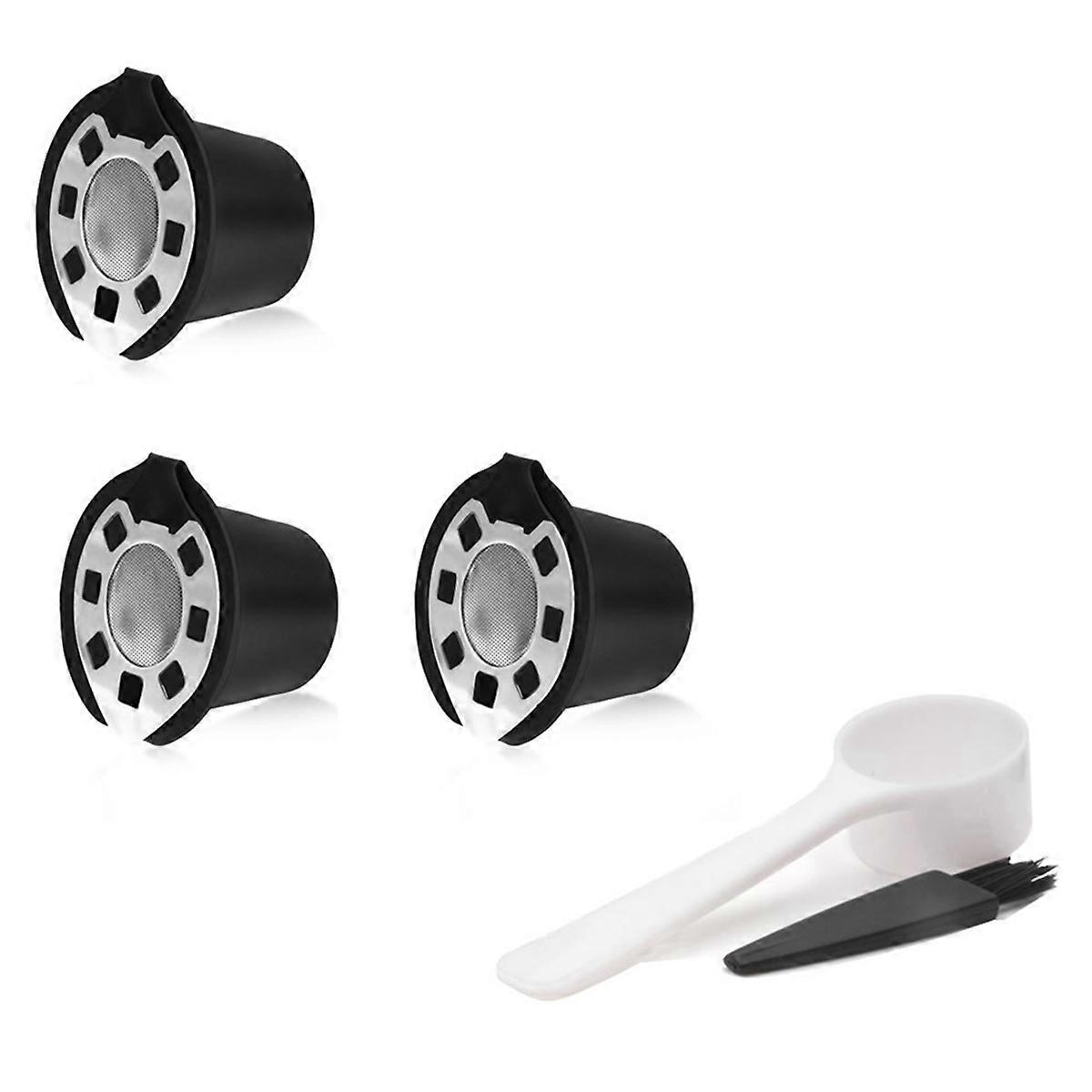 3pcs Reusable Refillable Coffee Capsule Filters For Nespresso Filter