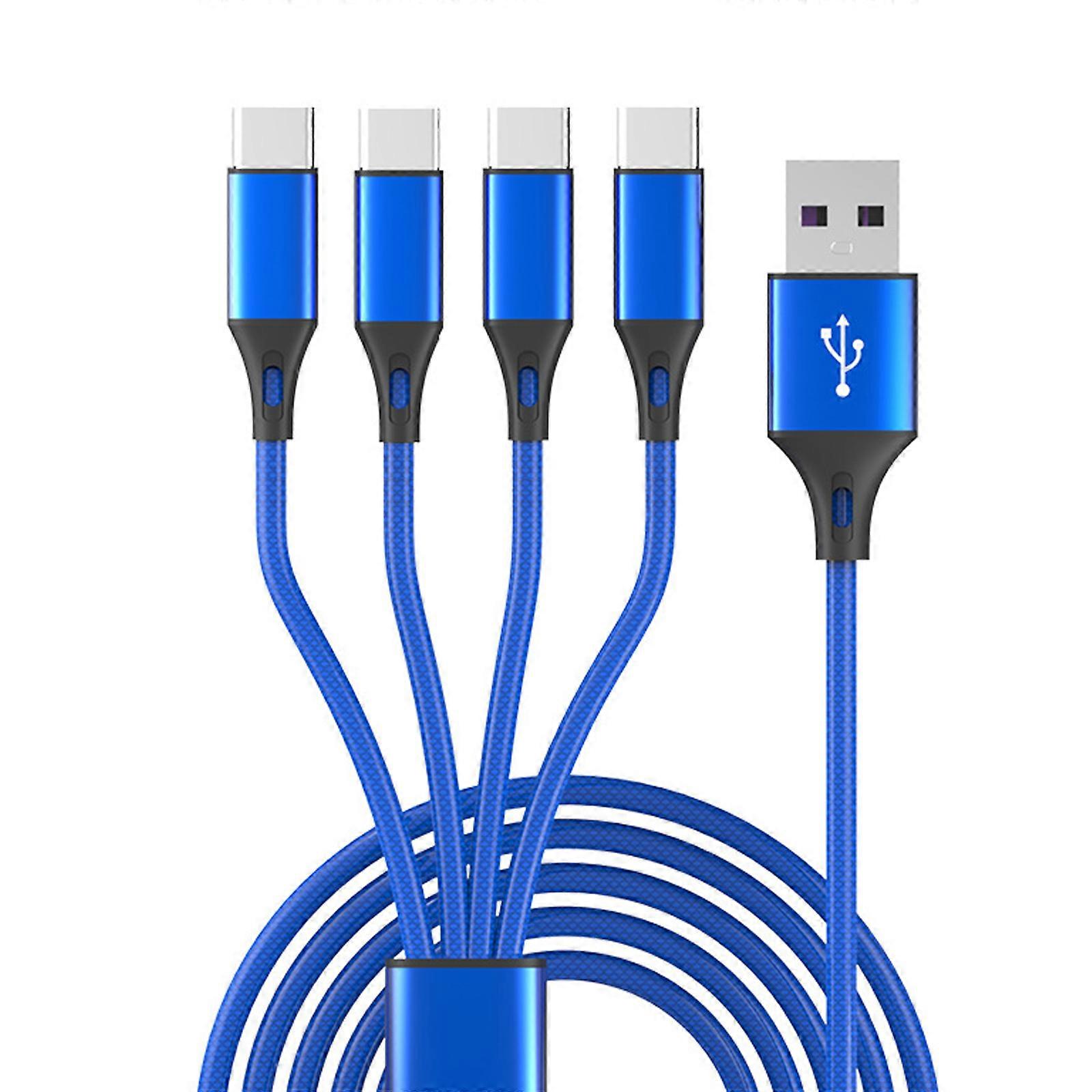 Çoklu Şarj Kablosu USB C Ayırıcı Kablo 3/4/5'i 1 Arada Hızlı Şarj Kablosu, Telefonlar ve Tabletler için 3/4/5 Tip-C Erkek Bağlantı Noktası, Çok Renkli