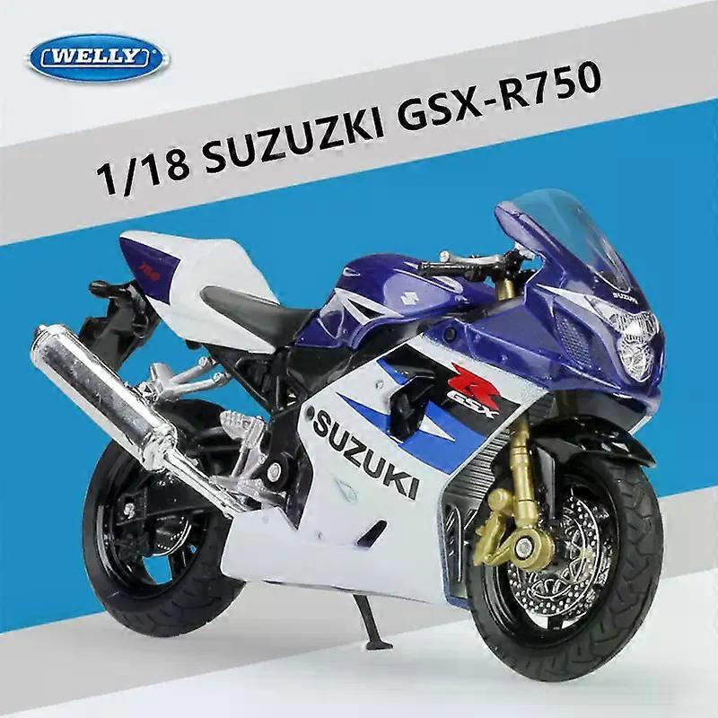 SUZU-KI GSX-R750 Κράμα σπορ μοτοσικλέτα μοντέλο προσομοίωσης Diecasts Metal Street αγωνιστικά μοτοσικλέτα μοντέλο παιδικό δώρο