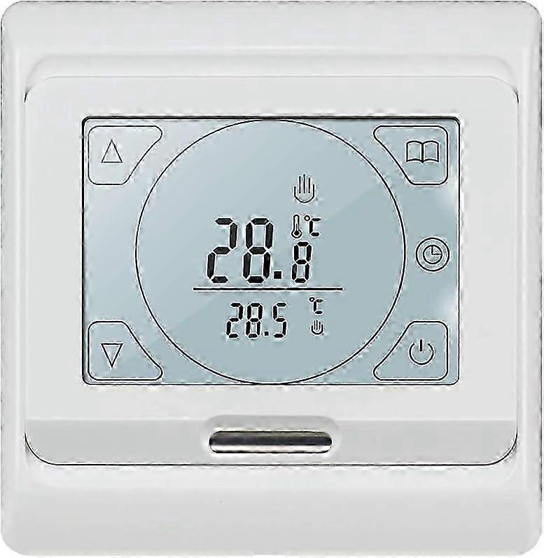 16A Programmable Electric Floor Heating Thermostat with Sensor, Digital Room Thermostat Underfloor Heating Regulator LCD Touch Screen