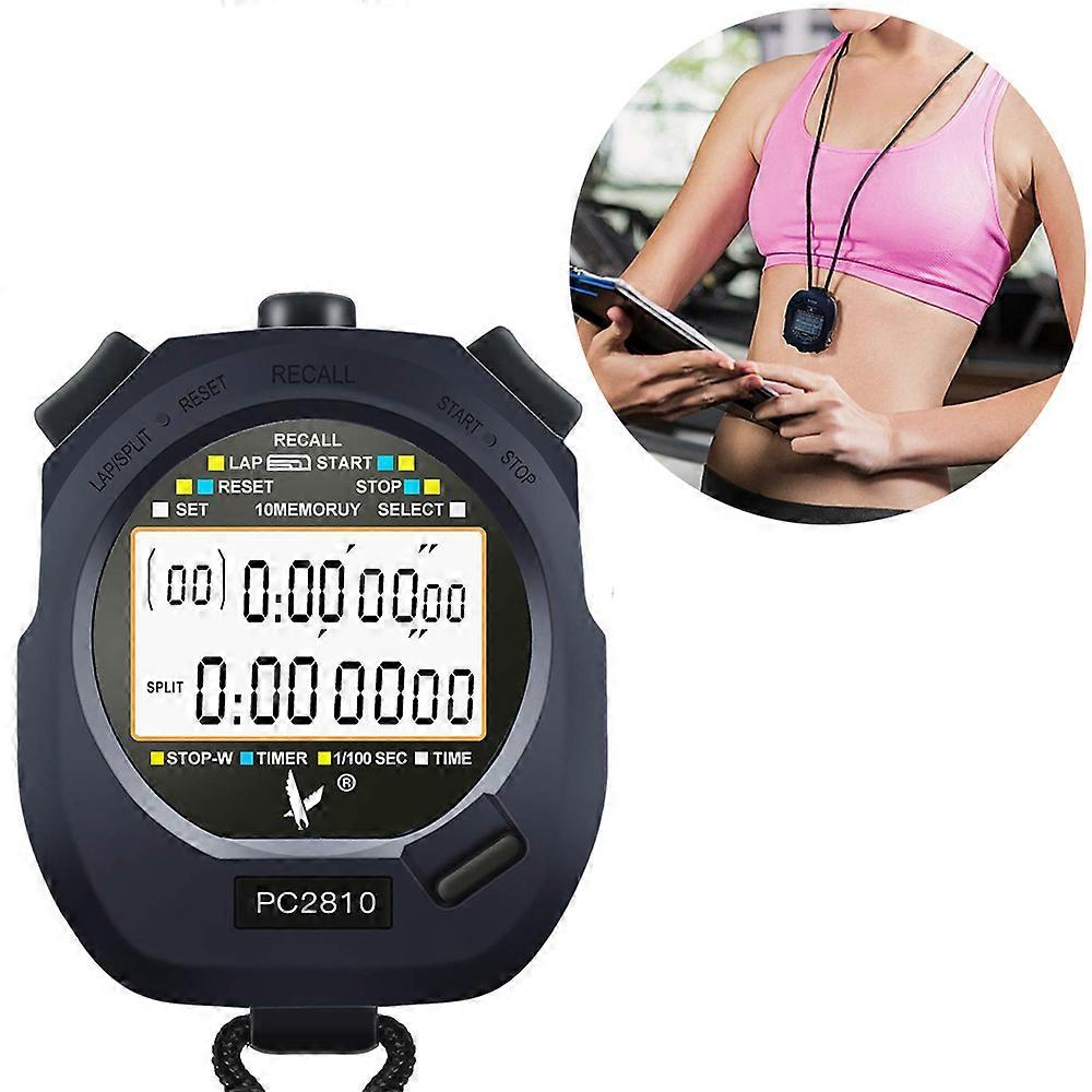 Pro Stopwatch Timer, Ergonomic Design Lap Memory Timer For Sports Training, Easy Operation With Split Recallable Memory, Compact Size And Replaceable