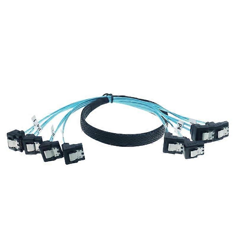 SATA 3.0 Internal Cable 90 Degrees Angled 7-Pin Blue 1M Length 4 SATA Connections Compatible with PC and HDD