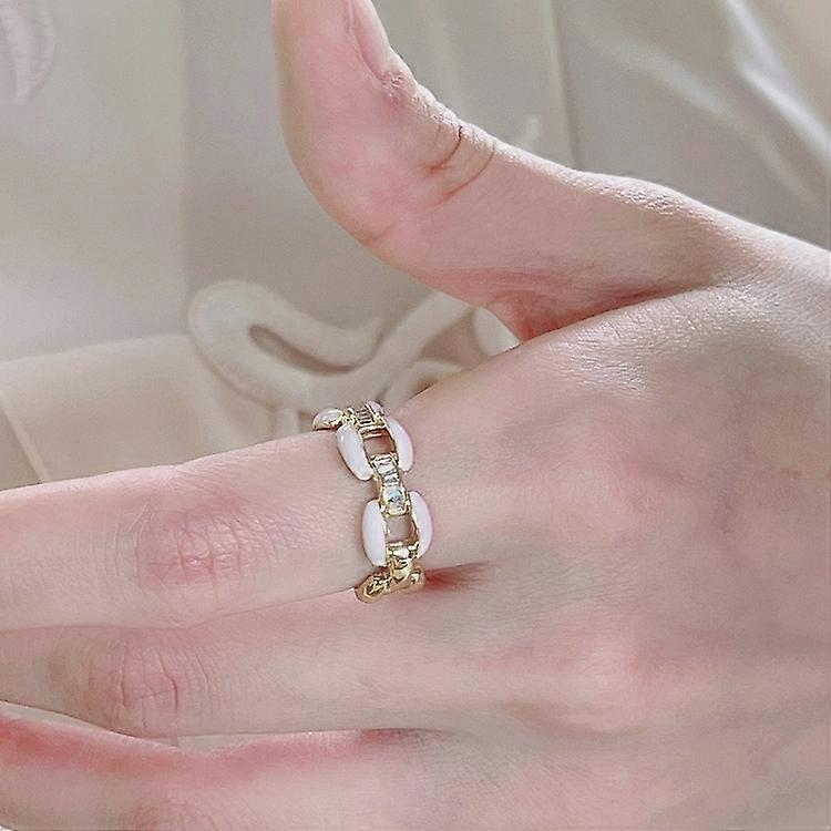 Ladies Light Luxury Pearl Butterfly Opening Adjustable Combination Ring, Specification:J3326