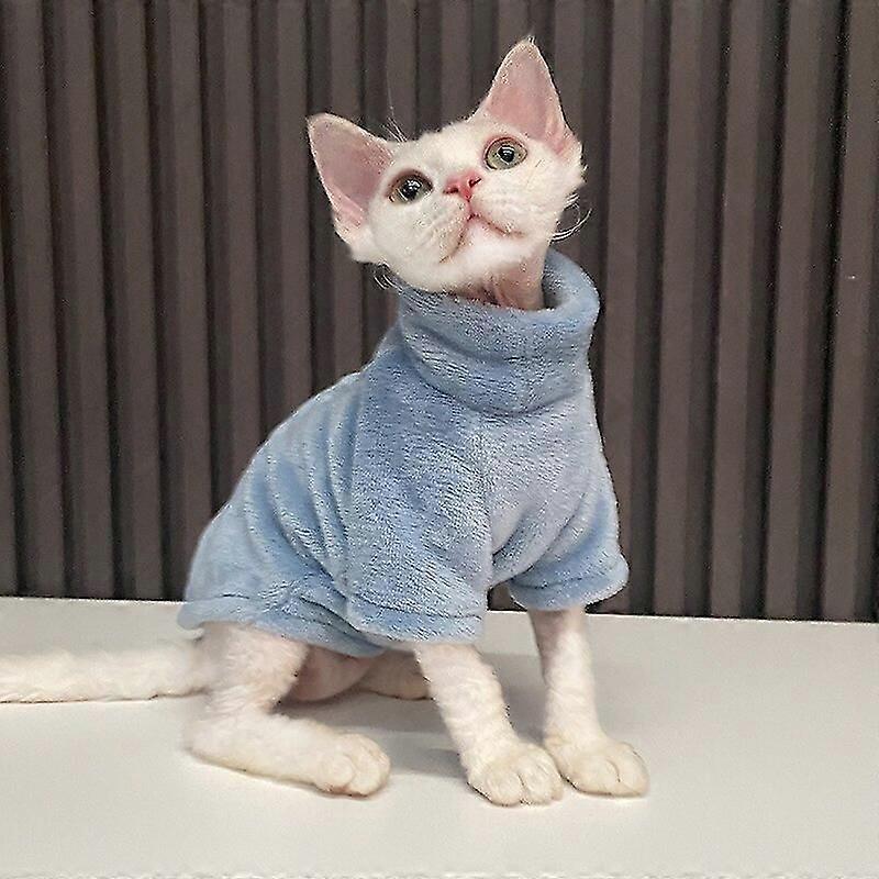 Dog Wool Hoodies Cat Sveter Zimná móda Zahusťovanie teplého oblečenia Sphynx Domov Pohodlné Zimné oblečenie pre psov pre malých psov Smog Blue