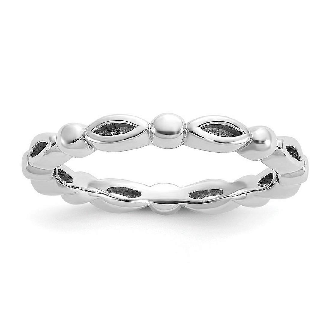 2.5mm 925スターリングシルバースタッカブルロジウムメッキリング-女性用スタッカブル-リング-リングサイズ:5〜10