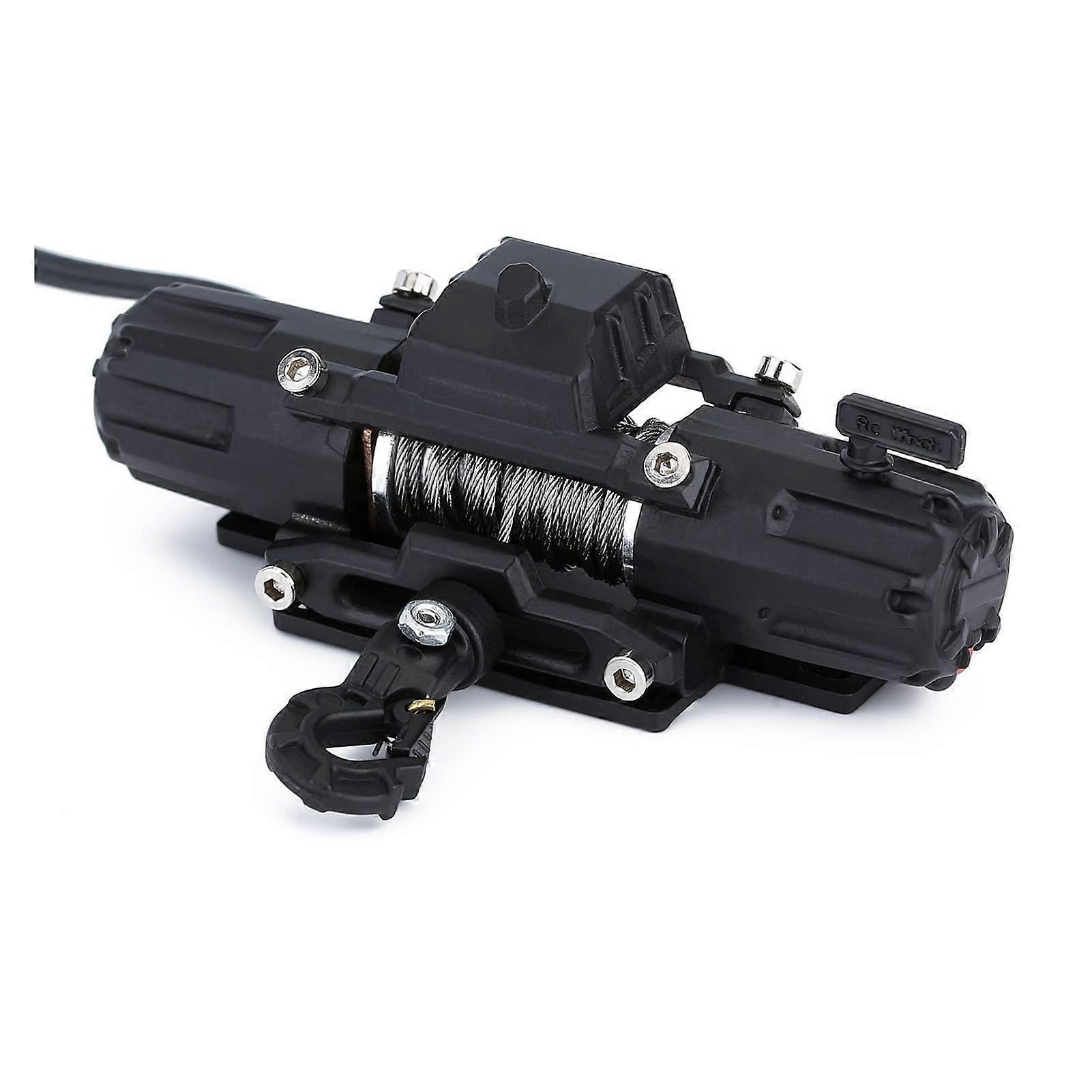 Electric Winch for 1:10 RC Crawler Car Axial TRX4 TRX6, Dual Motors Automatic Hoist with Wireless Remote Control System
