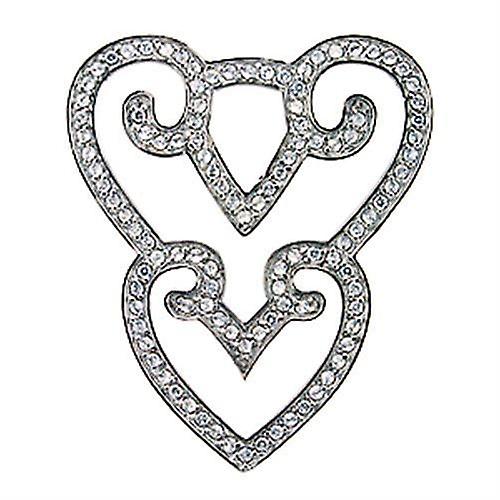 Ciondolo in argento sterling 925 lucido con AAA Grade CZ in trasparente per le donne Stile di colore della pietra trasparente LOA524