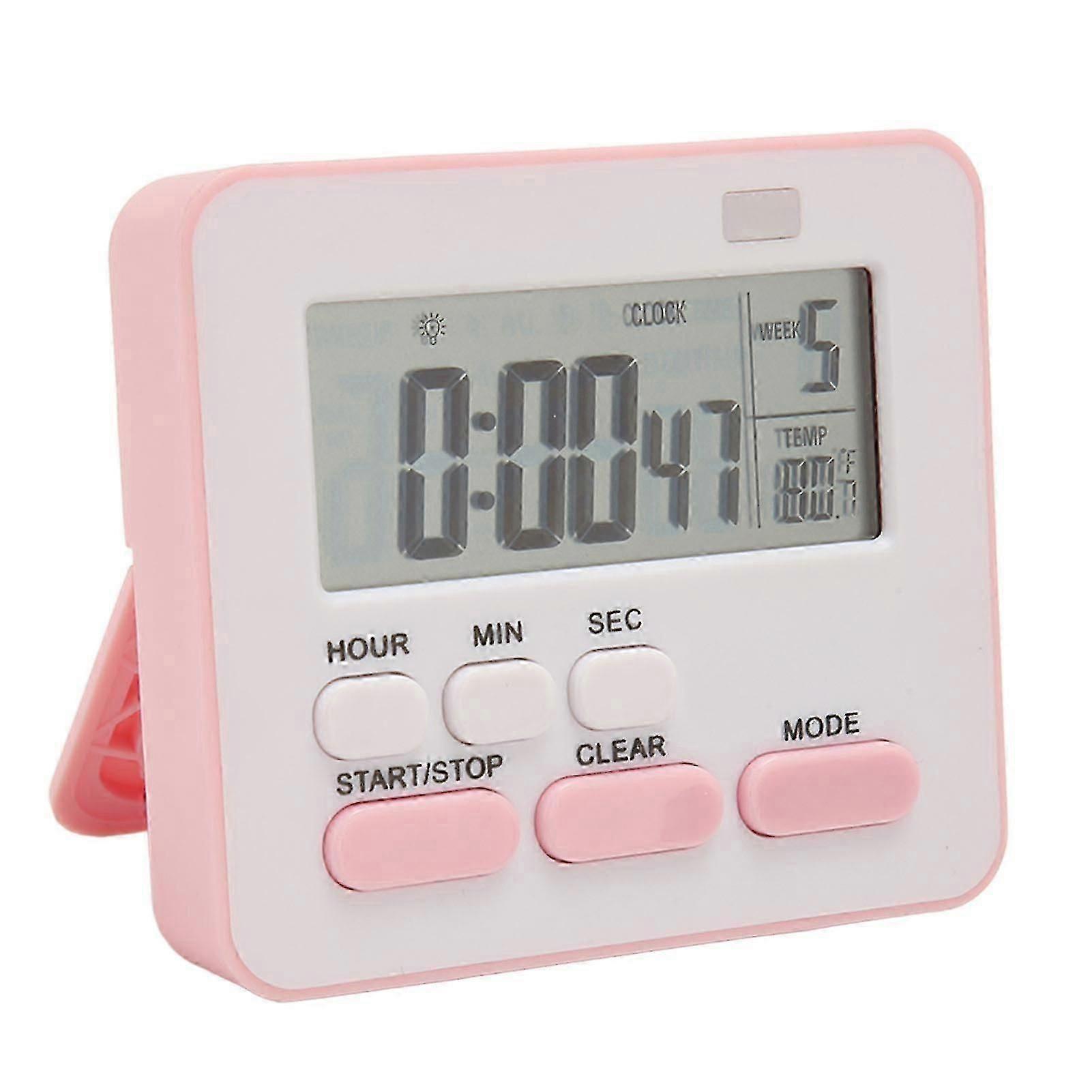 Digital Kitchen Timer with Temperature Display, Easy Operation, Magnetic Stand & Kickstand for Cooking Baking