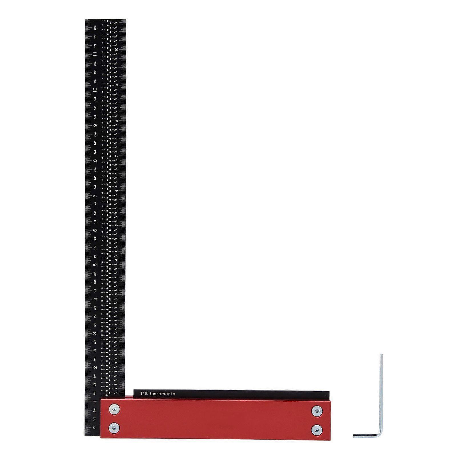 Woodworking Ruler 12in Accurate Carpenter Square L Shaped Right Angle Line Measuring Tool