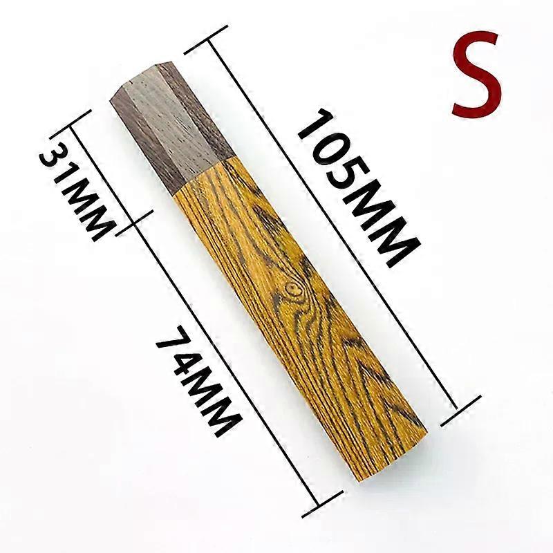 Shibingsheng Golden sandalwood Octagonal Knife Handle for DIY Semi-finished Damascus Knife Handle Material Kitchen Knife Handle Length 105mm