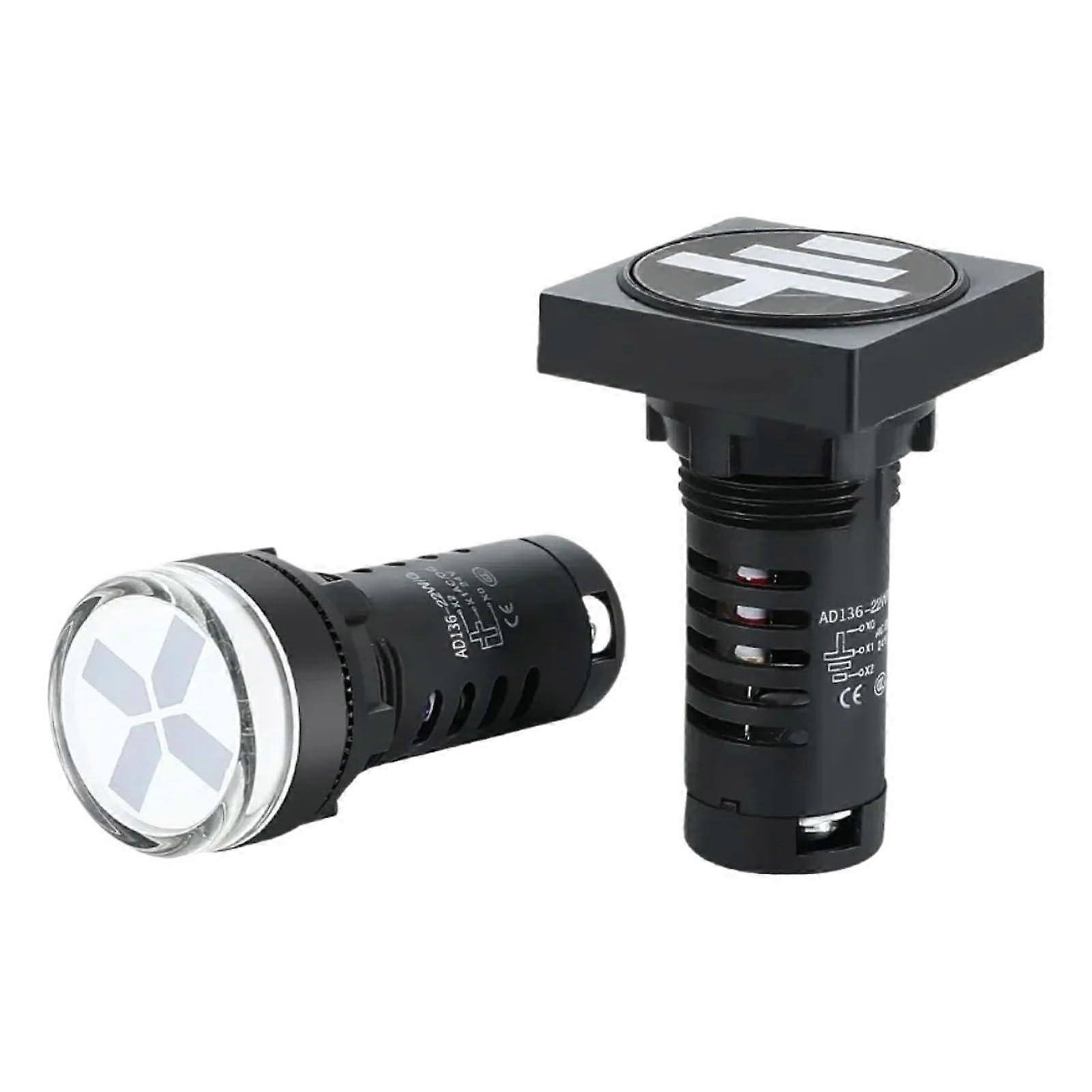 LED Red and Green Dual Color Indicator Light AD136-22 22MM Power Signal Light 24V 110V 220V Ground Isolation Open Position