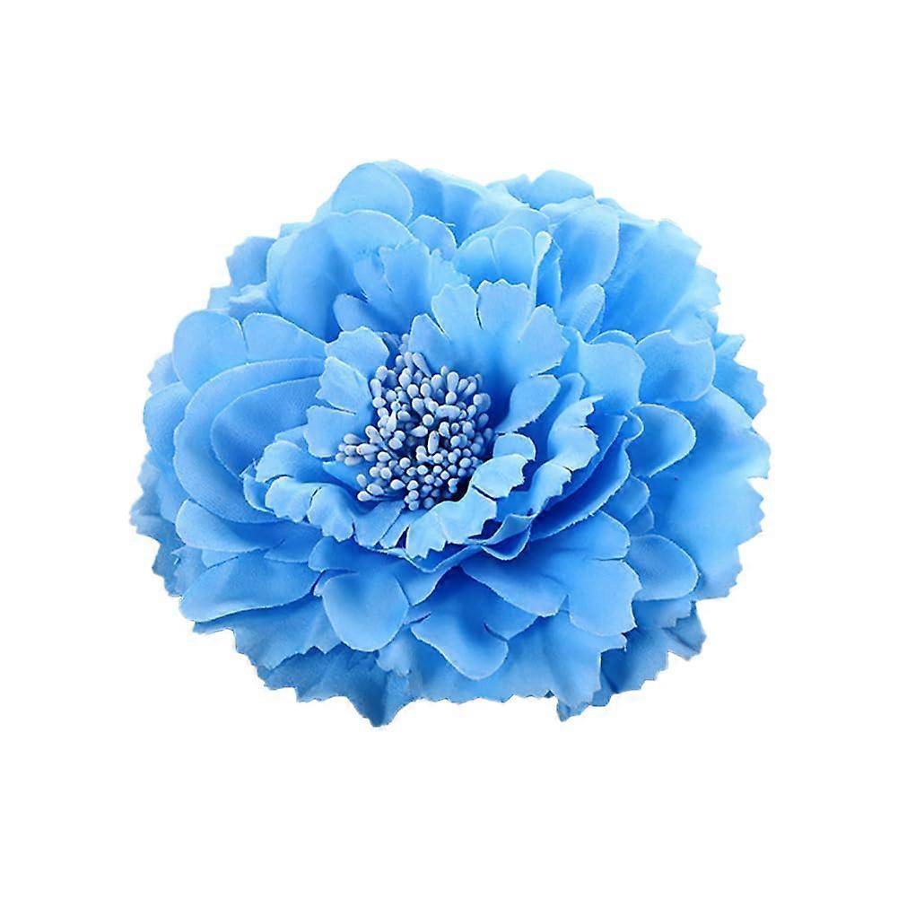 4.3 Inch Flower Hair Clips for Women, Set of 8 Blue Peony Hairpins, Bohemian Floral Hair Accessories for Weddings and Parties