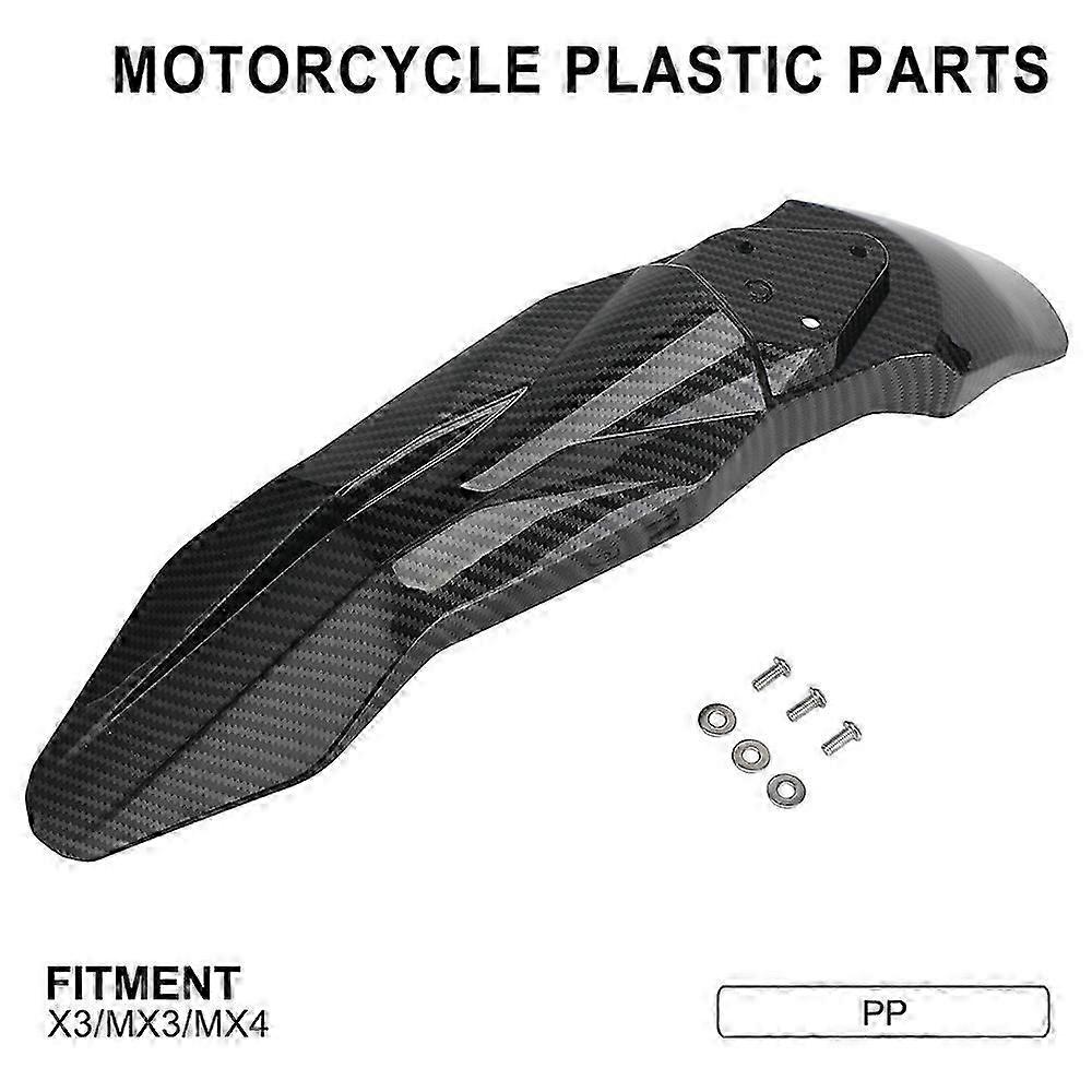 Suitable X3/Mx3/Mx4 Motorcycles High Quality Pp Material Carbon Fiber Pattern Front Mudguard Modification Accessories