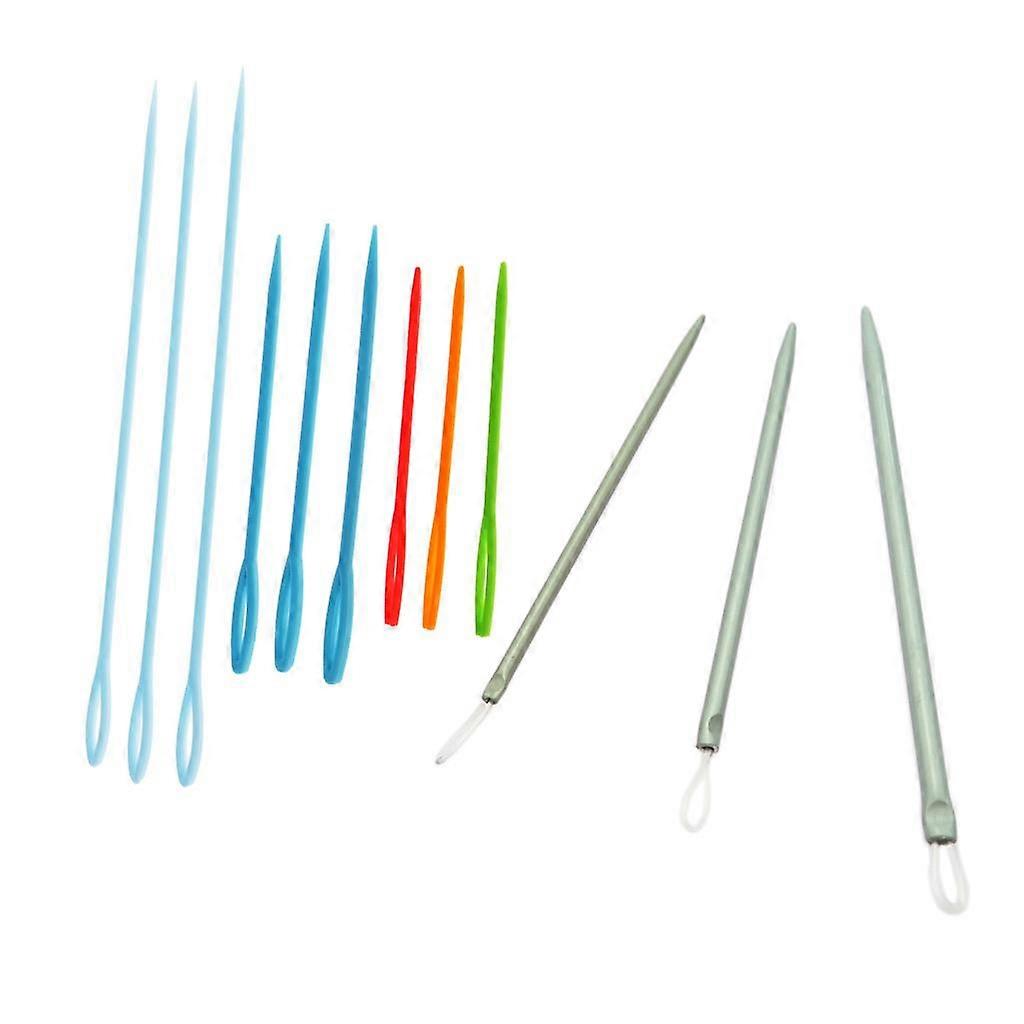 12Pcs Knitters Wool Needles Large Eye For Threading Darning Sewing Tapestry