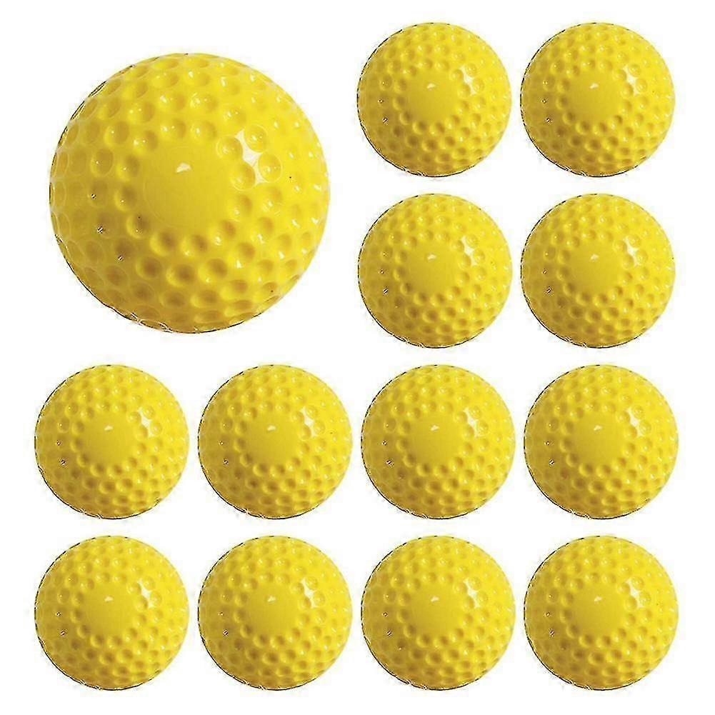 12 Pcs Pitching Machine Softballs Dimpled Softballs 12-Inch Pitching Machine Softballs for Hitting
