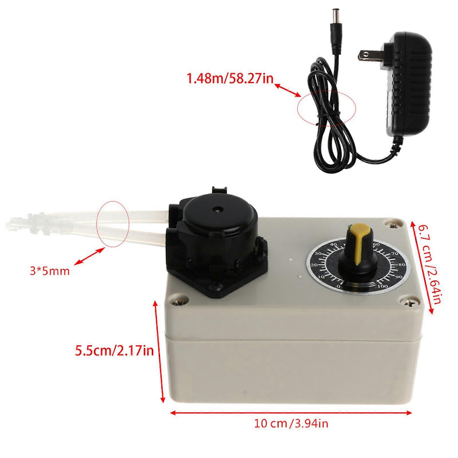 DC 12V Dosing Pump Speed Adjustable Peristaltic Pump For Aquarium Lab Water  White