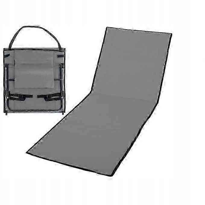 Beach Mat With Backrest Sun Lounger Folding Grey