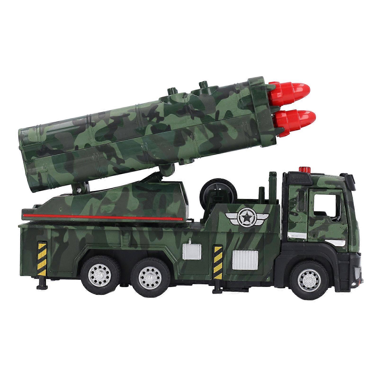 Armored Launcher Truck Light Sound Collectible Realistic Armored Model Car for Children 