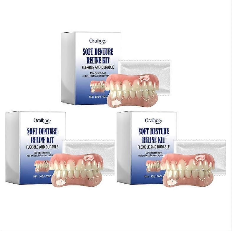 1/2/3 STKS Siliconen Reline Kunstgebit Set, Siliconen Reline Prothese Set, Siliconen Reline Prothese Set, Gebit Siliconen Reline Kit