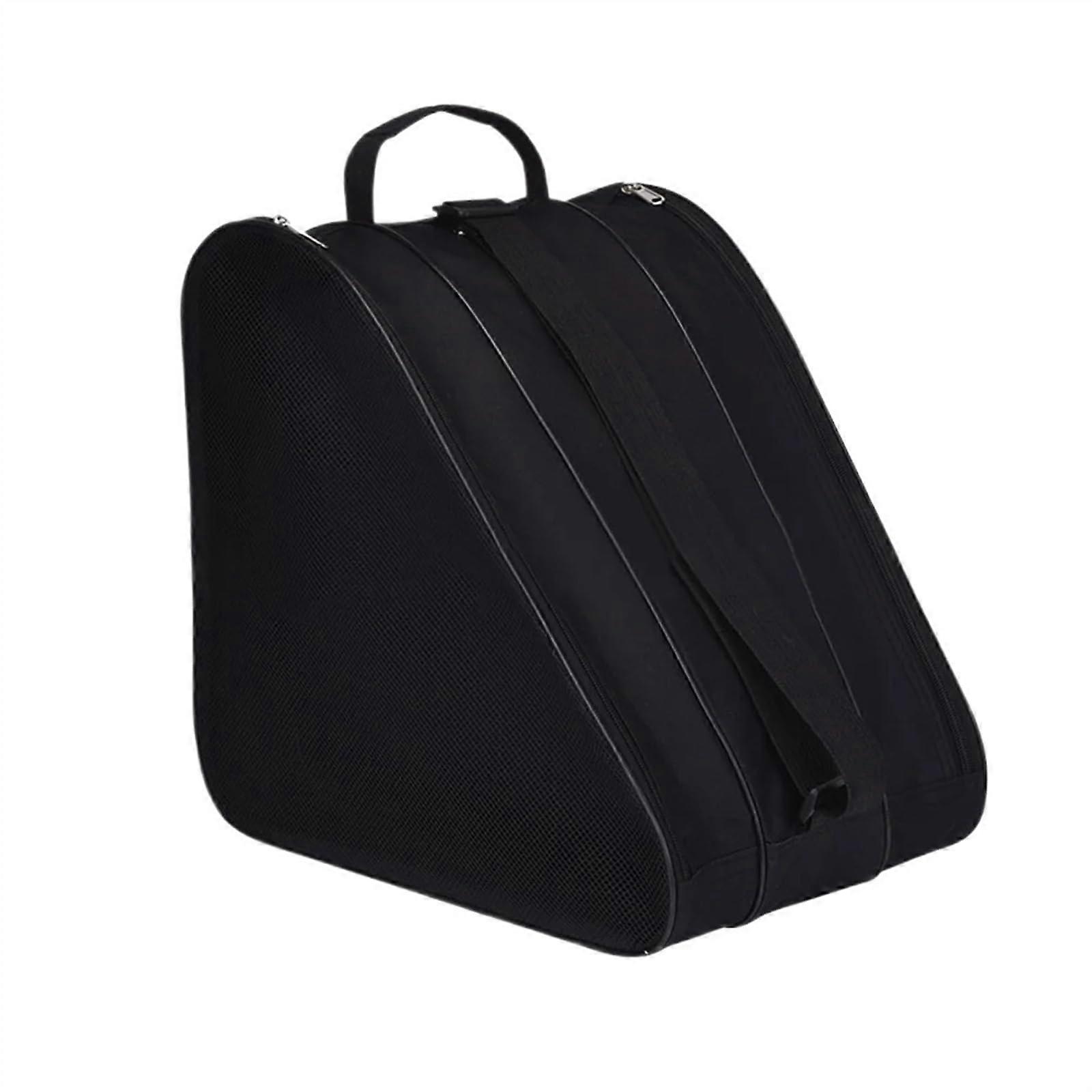 Ski Bag with Adjustable Strap, Oxford Fabric Snow Boot Shoulder Bag for Ice Skating, Roller Skating - Black