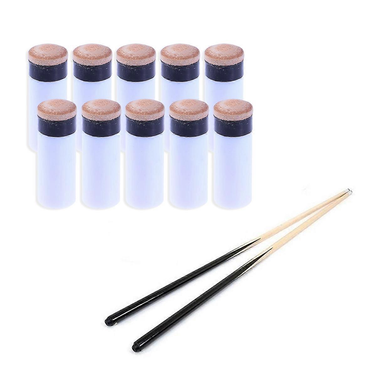 Billiard Cue Accessories, Screw-on Hard Tips and Rubber Ferrules for Pool Cue Maintenance