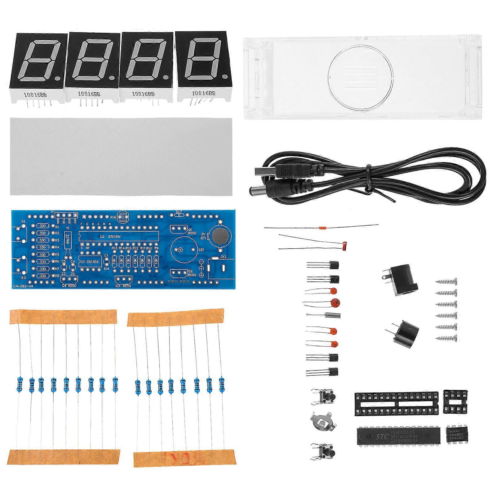 Home Project Clock Kit, Build Your Digital Clock Easily, Made with Safe Materials