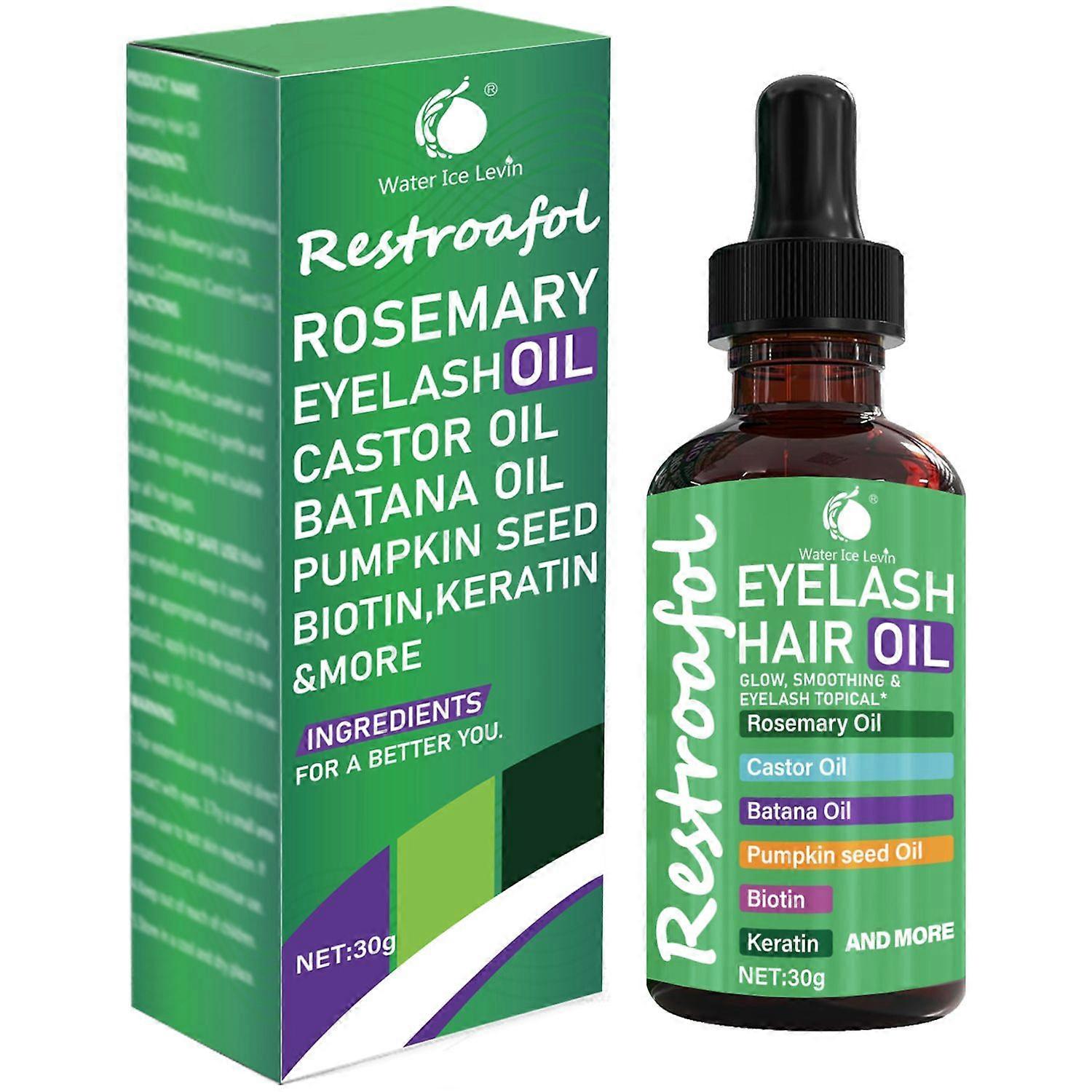 ひまし油バタナ油カボチャの種油ペパーミントオイルビオチンケラチン、複数の髪の有益な成分で成長するためのローズマリーまつげヘアオイル