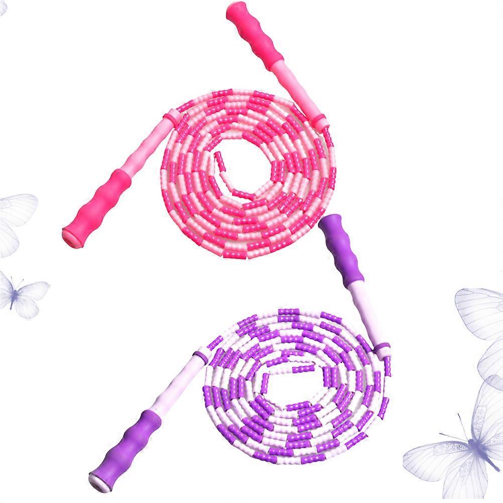 2pcs Jump Ropes for Lightweight Skipping Exercise – Fitness Training Equipment for Students, Pink & Purple