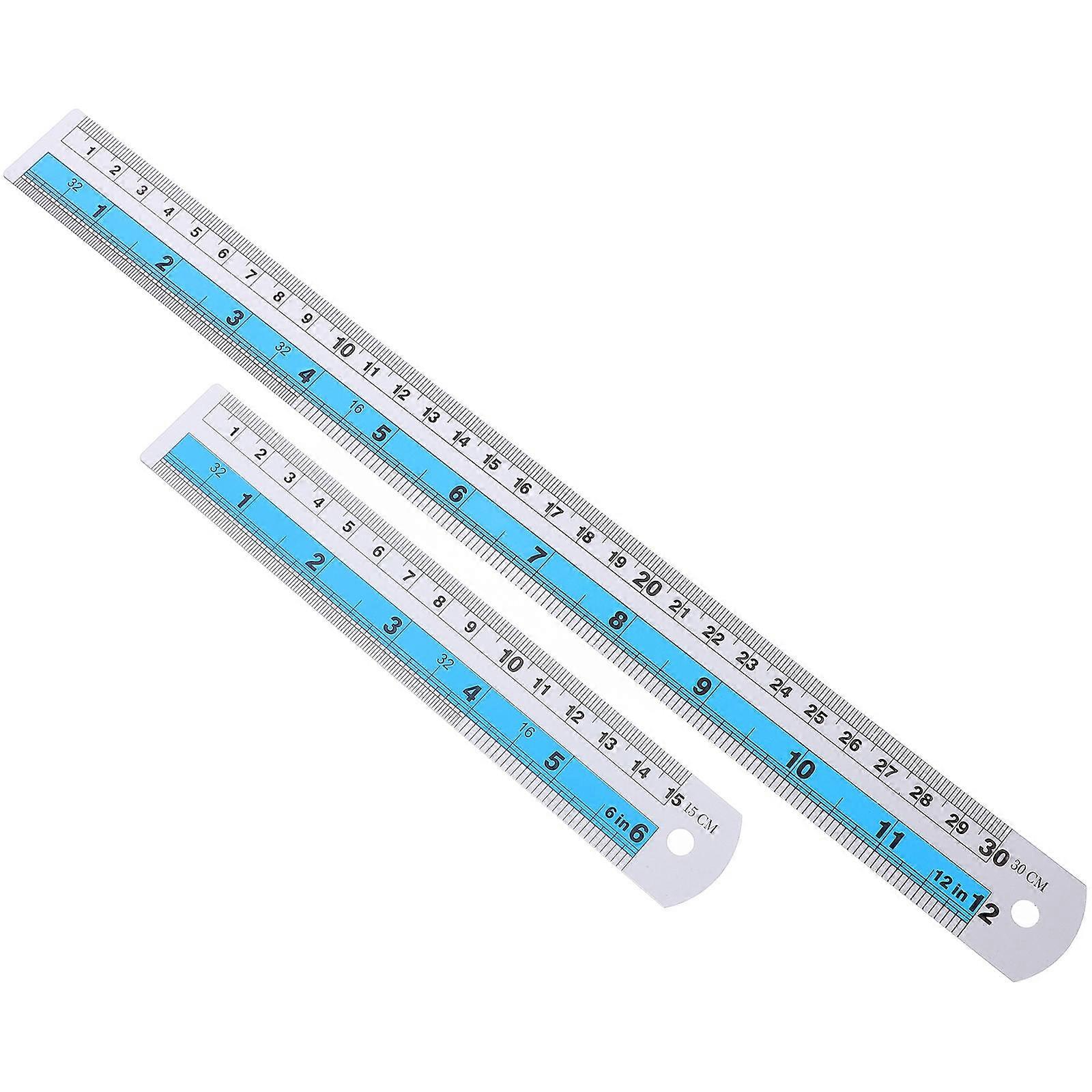 Here's a polished and professional product description based on your input:
**2pcs Aluminum Alloy Ruler – Precision Metal Measuring Tool for