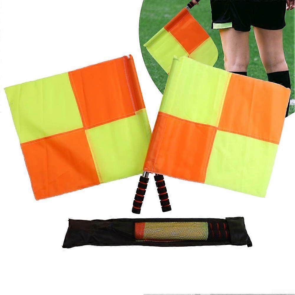 soccer referee equipment, 2 waterproof checkered flags with foam handles for sports games. Ref: 4304