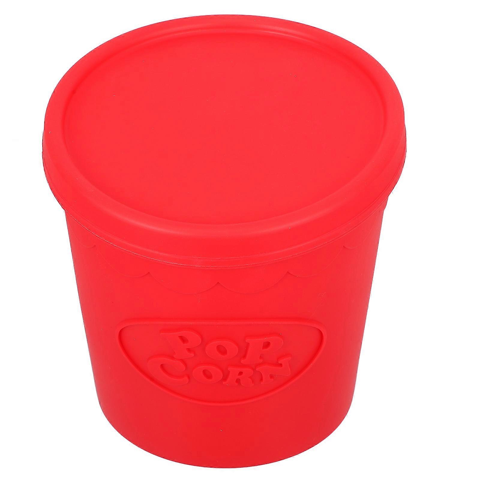 Insulated Silicone Popcorn Bucket Reusable Jumbo Blue Large Container for Game Red