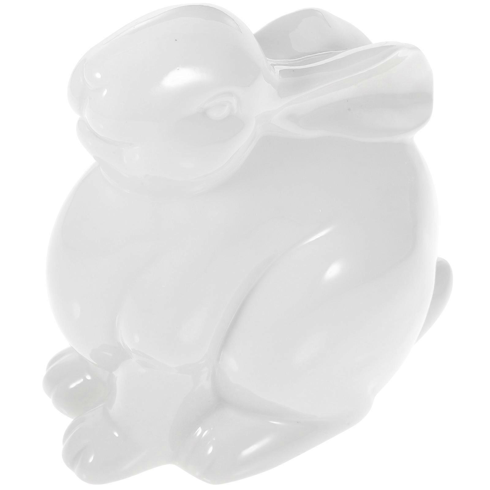 פסלון חרסינה קרמיקה ארנב נוכח קישוט בית סלון טלוויזיה ארון תפאורה 1 סט