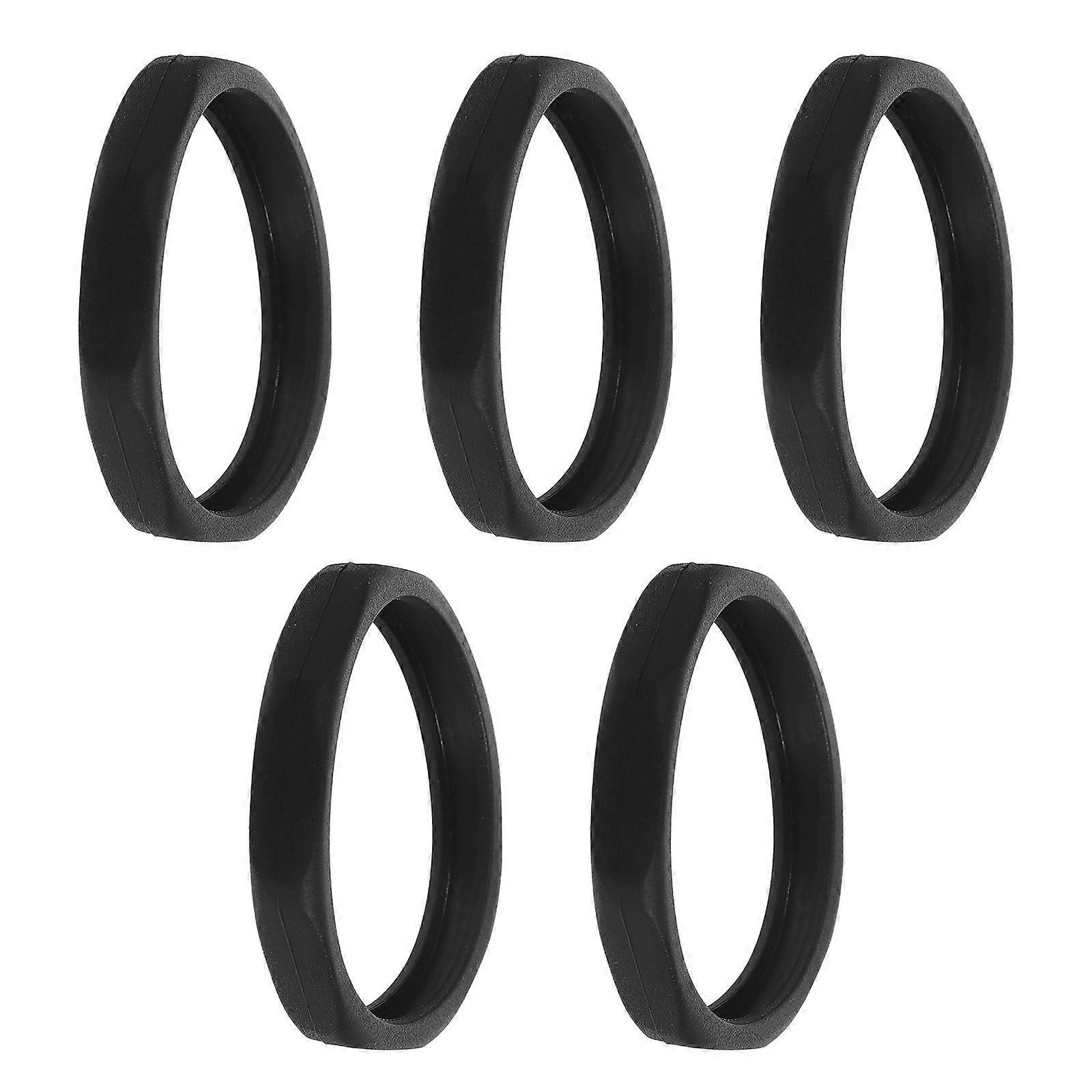5pcs Microphone Slip Sleeve Holder with Diameter Protection Ring for Handheld Mics, Rolling Design, Suitable for KTV, Conference and Stage Use, Black