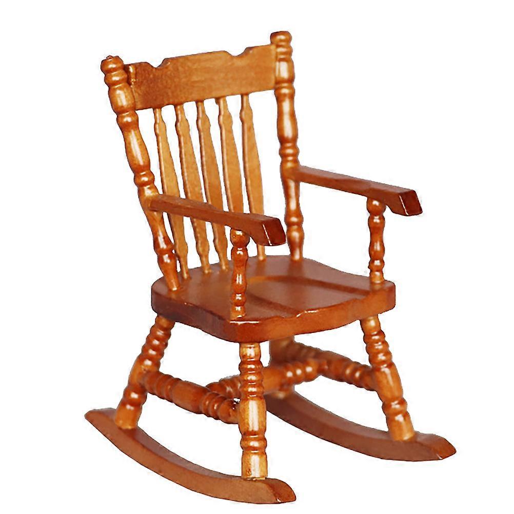 Mini Little Chair Miniature Rocking Chair Diy Work Simple Style 8.5X6.6CM 1Set