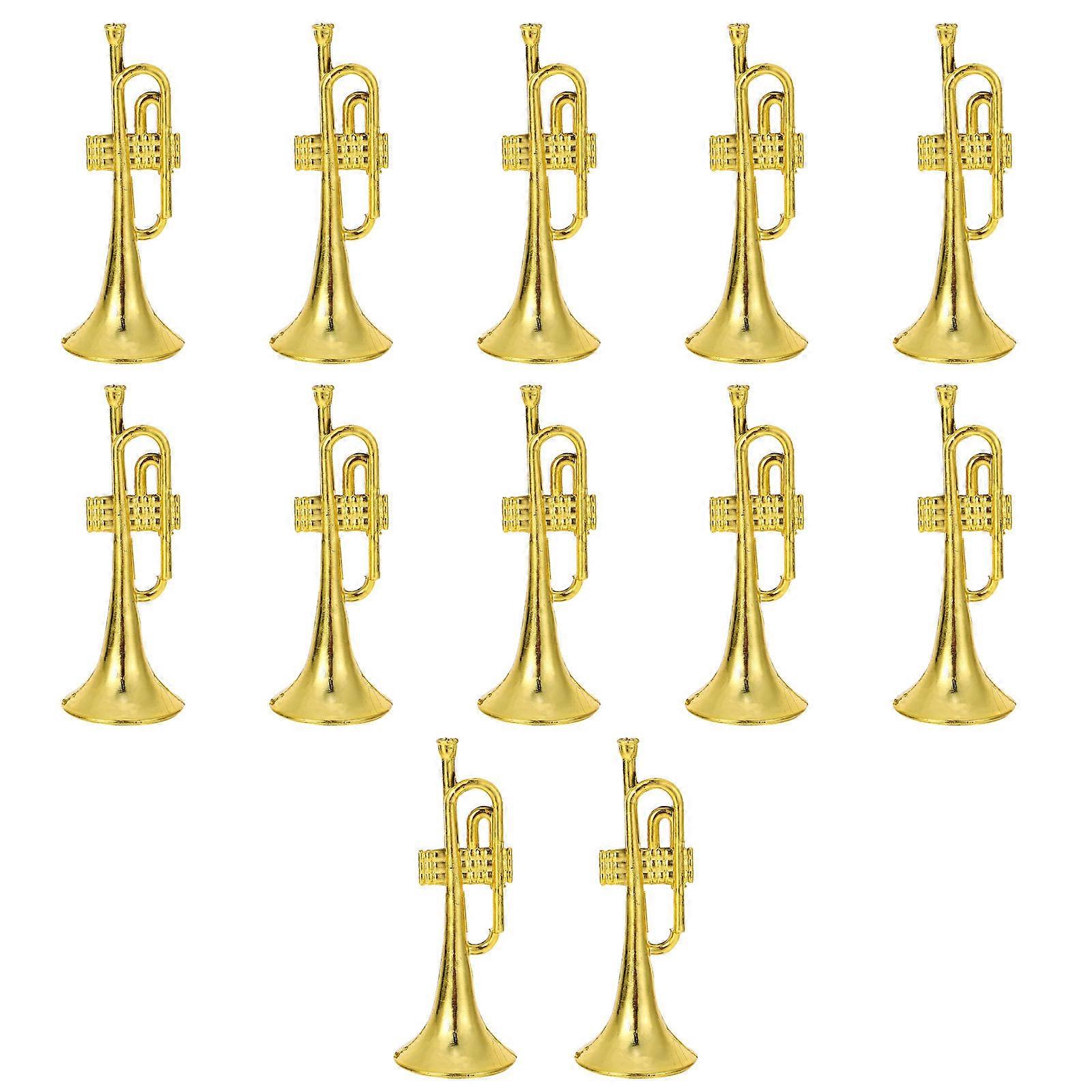 Instrument Model Miniature Musical Instruments Garland Golden 12Pcs For KTV Decoration