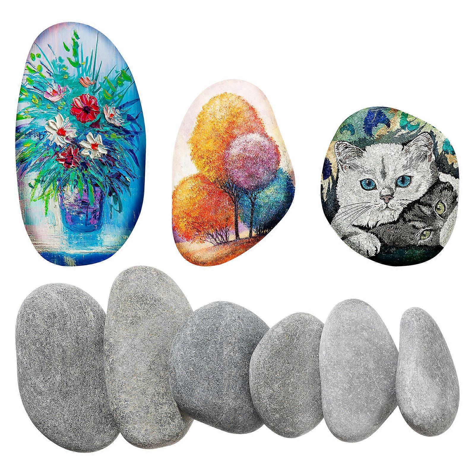 Smooth Grey Stones for Rock Painting Perfect for Creating Art with Needed 6PCS 59m Mixed Size