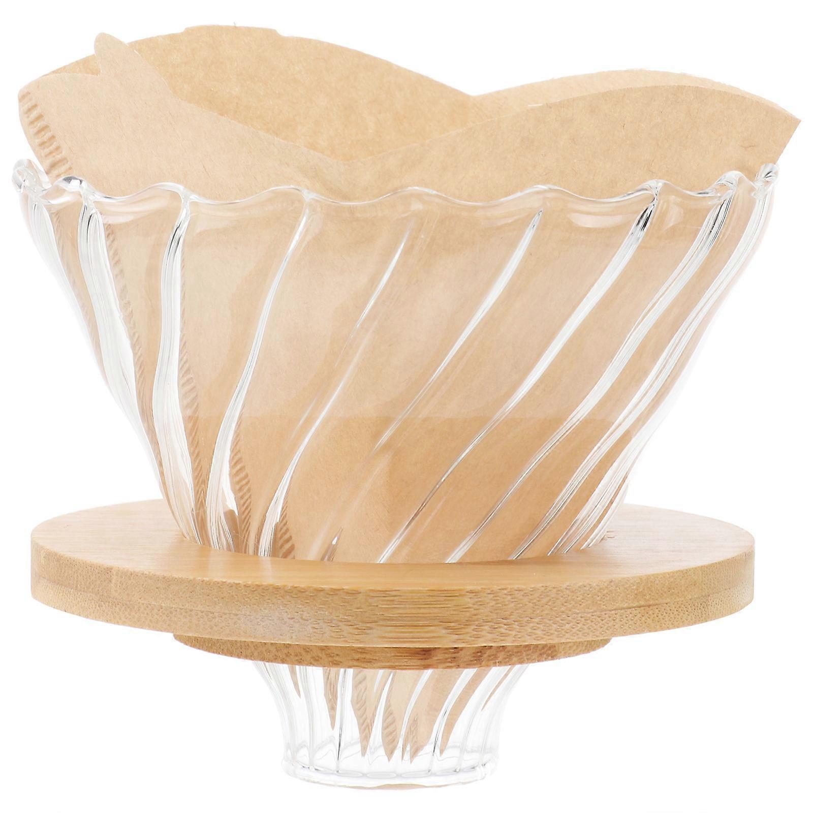 Restoran Kullanımı İçin Fincan Üzeri Kahve Filtresi Ahşap Malzeme 4.5X4.5X3.9in Koni Kahve Filtresi Tutucu 1 Takım