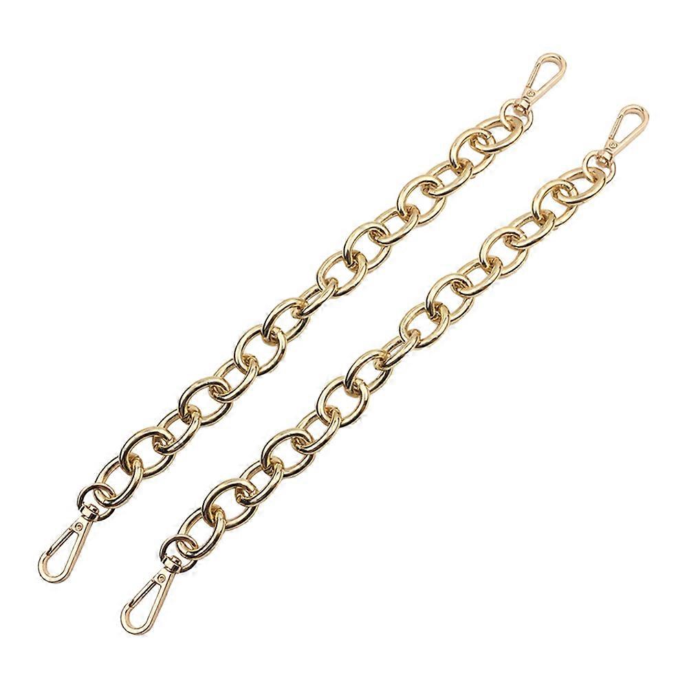 Purse Decoration Chain Replacement Handle Diy Accessory For Handbag Luggage Golden Iron 30cm Circular Links 2Set
