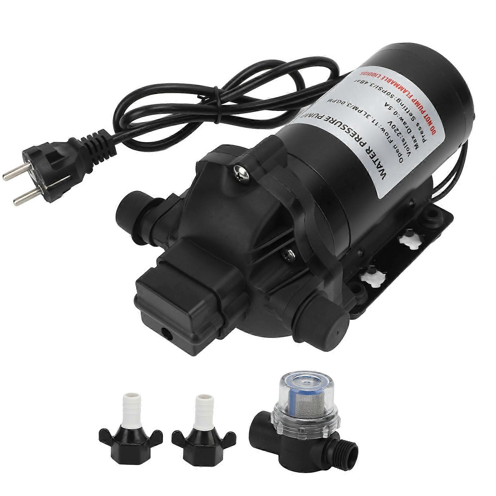 11.3 LPM 50 PSI Water Pressure Diaphragm Pump Self Priming for Car RV Yacht Boat