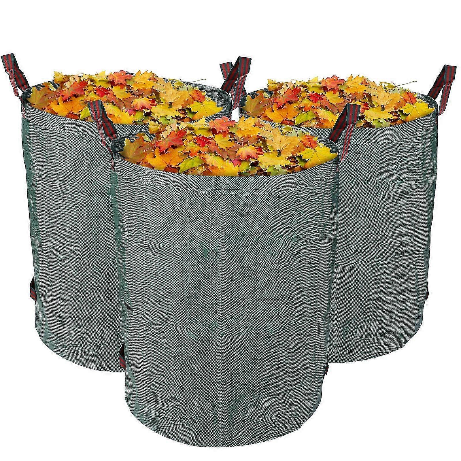 3 Pack 272 L Garden Bags, Foldable and Reusable, Durable, UV Resistant, Suitable for Collecting Grass, Leaves, and Garden Waste, 67x76cm