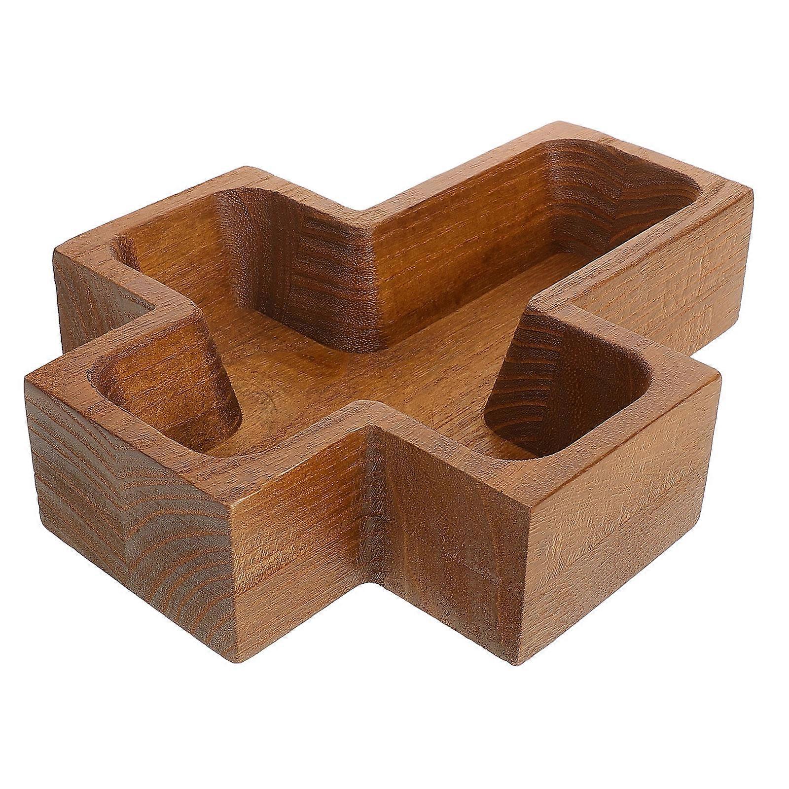 Snack Container Fruit Platter Wooden Cross Shaped Tray for Parties Organizing Table 1Pack